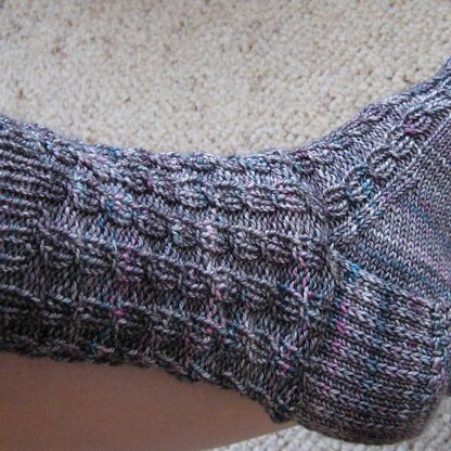 Ribbed Faux Cable Socks