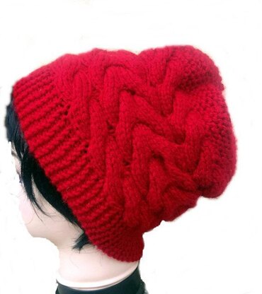 Strawberry Cabled Beanie