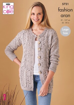 Waistcoat and Jacket Knitted in King Cole Fashion Aran - 5721 - Downloadable PDF