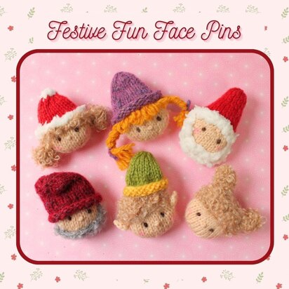 Festive Fun Face Brooches