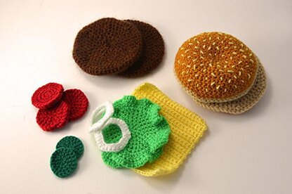 Hamburger Crochet Pattern, Hamburger Amigurumi, Cheeseburger Crochet Pattern, Cheeseburger Amigurumi