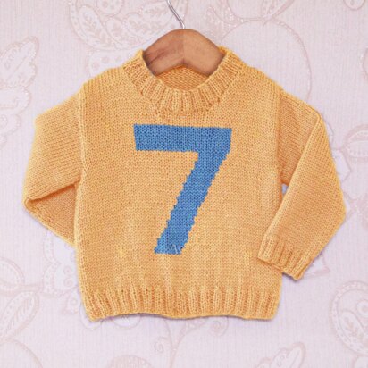 Intarsia - Number 7 Chart - Childrens Sweater