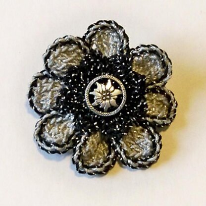 Button Flower Pin
