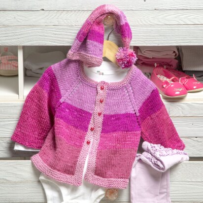 Pixie Cardigan and Hat in Premier Yarns DK Colours - Downloadable PDF