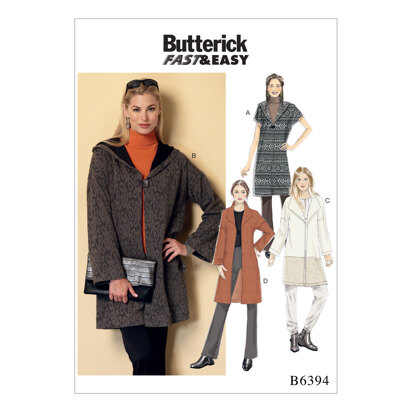 Butterick Mäntel mit Schalkragen für Damen B6394 - Schnittmuster