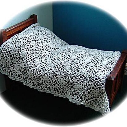 1:12th scale cranesbill lace bedspread