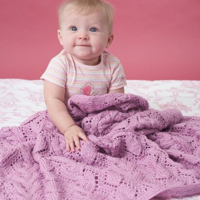 Cable And Lace Blanket in Bernat Baby Sport - knitting pattern