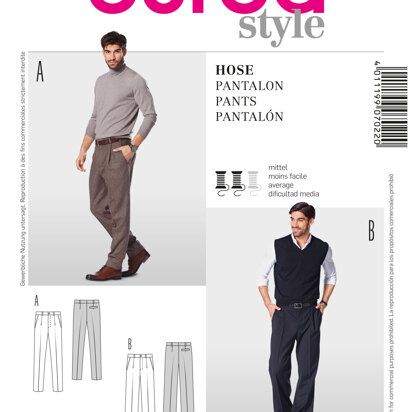 Burda Style Trousers Sewing Pattern B7022 - Paper Pattern, Size 34-50 Man (44-60)