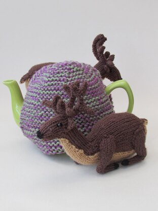 Deer in the heather tea cosy