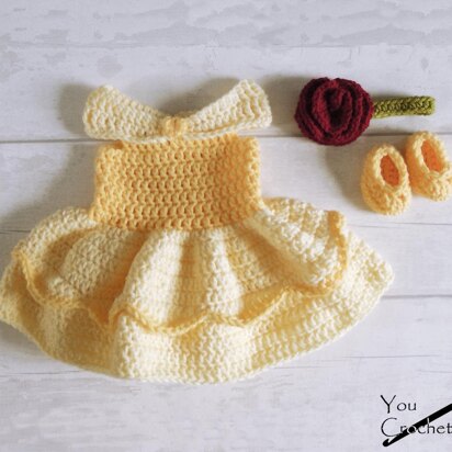 Princess Belle Crochet Baby Dress