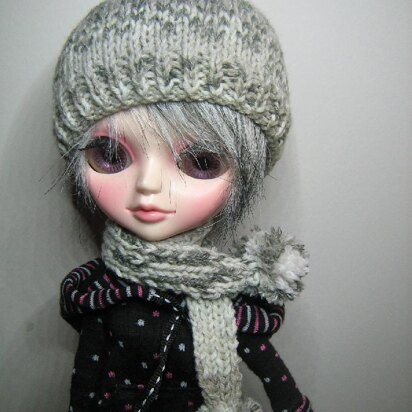 Tangkou Doll Hat and Scarf Set Knitting Pattern