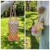 Rainbow Flower Crochet Drink Carrier Bag Charm