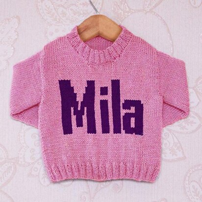 Intarsia - Mila Moniker Chart - Childrens Sweater