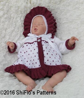 Knitting pattern baby jacket and hat  #340