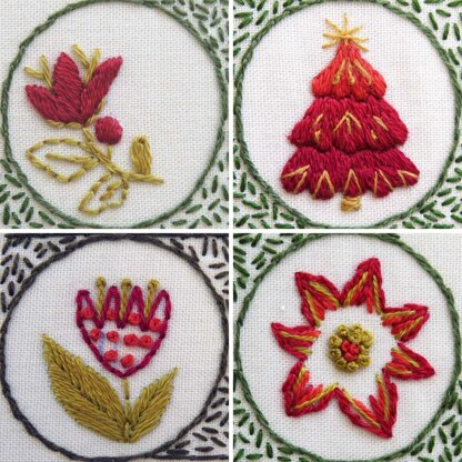 Christmas Folk Tree Advent Calendar Hand Embroidery Pattern