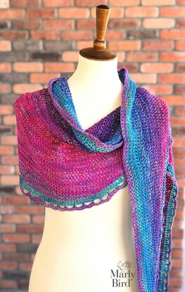 Rainbow Sprinkles Crescent Shawl