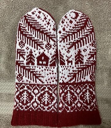 Silent Night Mittens