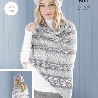 Ladies Ponchos, Snood & Shawl Knitted in King Cole Fjord DK - 5652 - Downloadable PDF