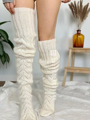 Lace thigh high socks