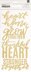 Pebbles Thickers Jen Hadfield Heart of Home Phrase Gold Glitter (8 piece)