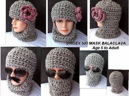 597CRO Crochet Ski Hat, Balaclava