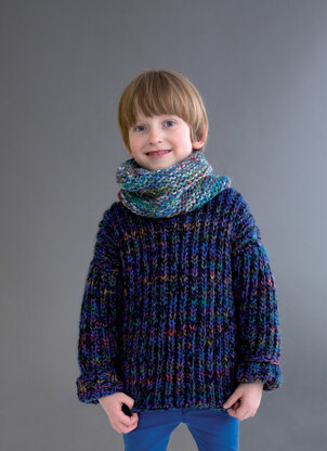 Brioche Jumper and Garter Stitch Snood in Rico Fashion Elements - 336 - Downloadable PDF