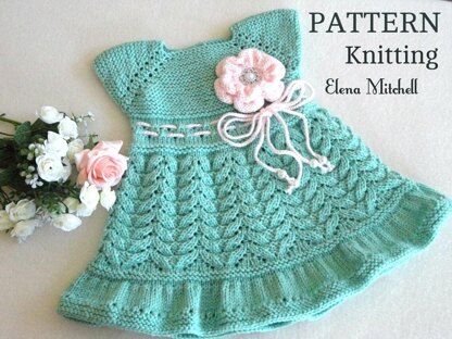 Knitted Baby Coat Baby Dress PATTERN by Elena Mitchell