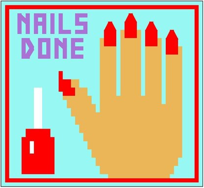 "Nails Done" hand - overlay mosaic square