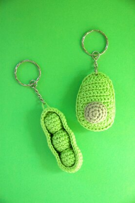 2 in 1 Bundle Avocado & Peas in Pod Key Chains