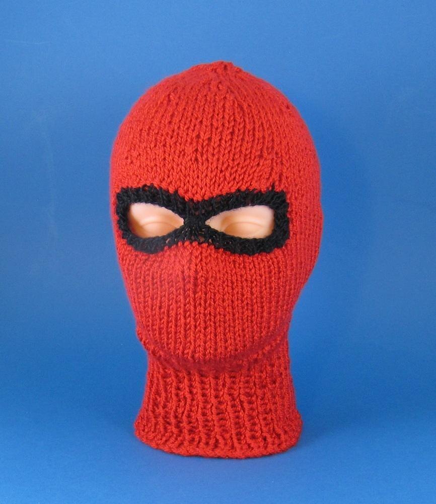 Hand knitted Chunky balaclava ski mask high quality in scarlet red