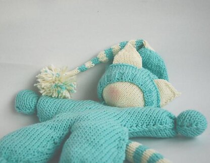 Waldorf knitted Cat doll for small babies