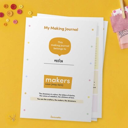 My Making Journal - Free Printable