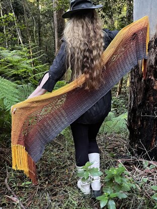 Dragonflies in Amber Scarf/Shawl