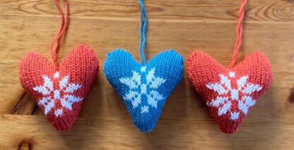 Cosy Christmas Hearts Decorations