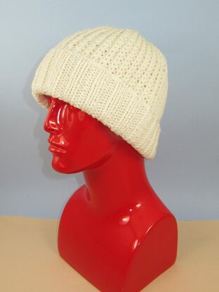 Chunky 2x2 Rib Cuff Fishermans Rib Beanie Hat