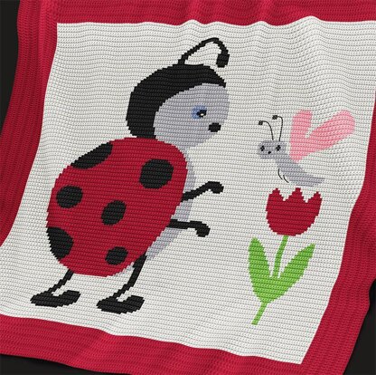 CROCHET Baby Blanket / Afghan pattern - Ladybird