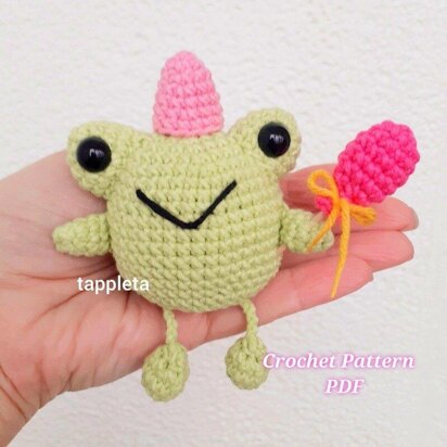 Birthday frog, Leggy frog crochet pattern