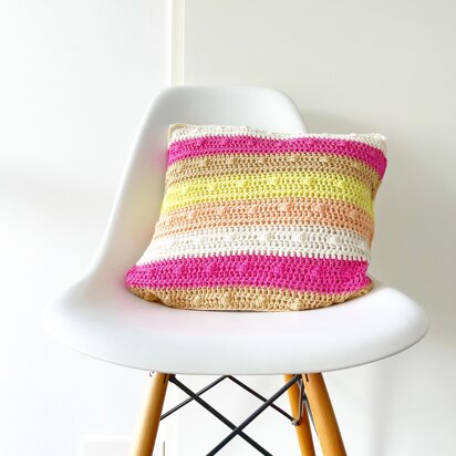 Rainbow Bobble Stitch Pillow