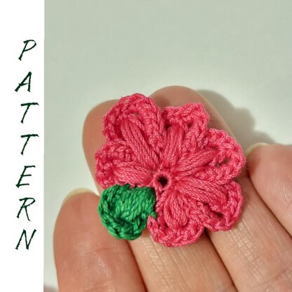 Pink tiny cozy crochet flower pattern