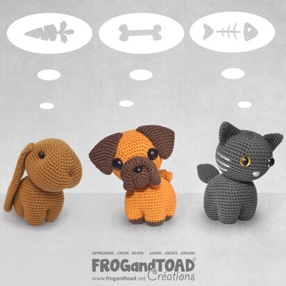 PETS Collection - Kitty Cat Kitten Dog Puppy Bunny Rabbit - Amigurumi Crochet - FROGandTOAD Créations