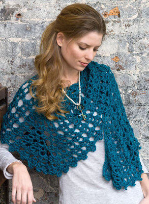 Graceful Shell Shawl in Red Heart Soft - LW2426EN - Downloadable PDF