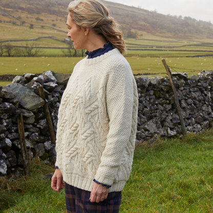 Cable Entrelac Sweater -  Knitting Pattern for Women in Debbie Bliss British Wool Aran by Debbie Bliss