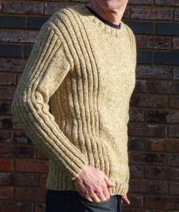 Colum - Man's Ribbed Jumper Knitting pattern by Jane Howorth | LoveCrafts