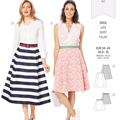 Burda Style Misses' Side Pleat Skirt B6342 - Paper Pattern, Size 8-18