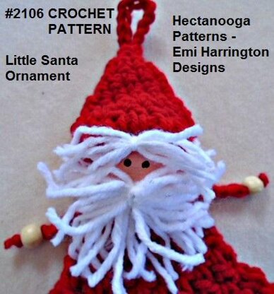 2106 - CROCHET DANGLE LEGS SANTA ORNAMENT