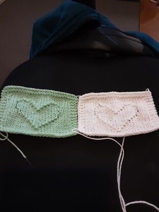 Green and White Love Heart Patch Baby Blanket