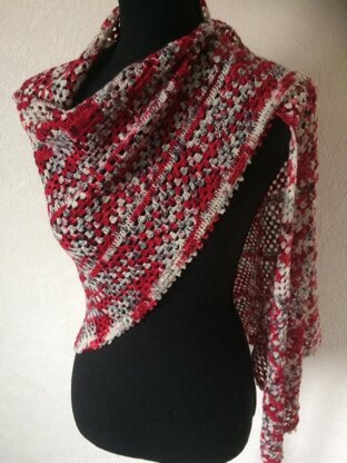 Red/White/Black Shawl