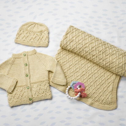 #1234 Isle Royale - Layette Set Knitting Pattern for Babies in Valley Yarns Westhampton by Valley Yarns