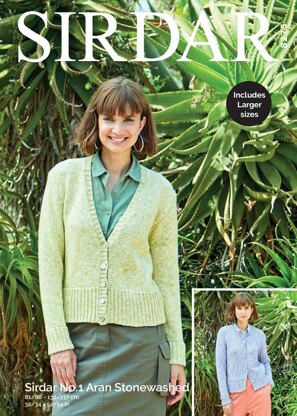 Cardigans in Sirdar No.1 Aran Stonewash - 8275 - Downloadable PDF