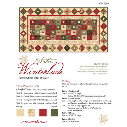 Moda Fabrics Winterlude Table Runner - Downloadable PDF